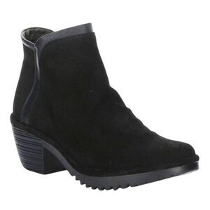 FLY LONDON Wynn Black Suede/Leather Booties Size 41 (US 10-10.5)